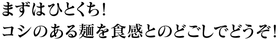 腰のある麺を食感とのどごしでどうぞ